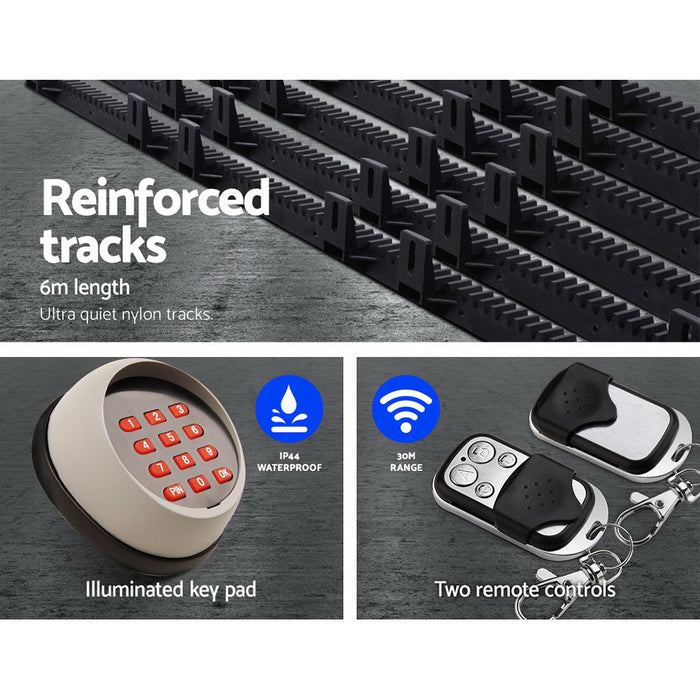 Lockmaster Automatic Sliding Gate Opener Kit Keypad 6M 1000KG