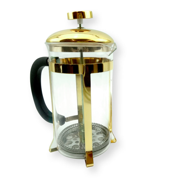 Golden French Press Coffee Plunger Glass 600ml Tea Coffee Maker