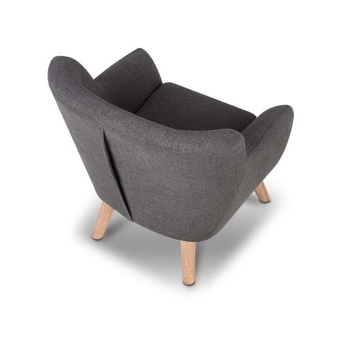 Kids Sofa Armchair French Couch Linen Lounge Nordic  Children Room- Grey