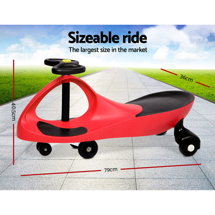 Kids Children Ride On Scooter Swing Car Toys  Wiggle Slider Swivel Cars -Red