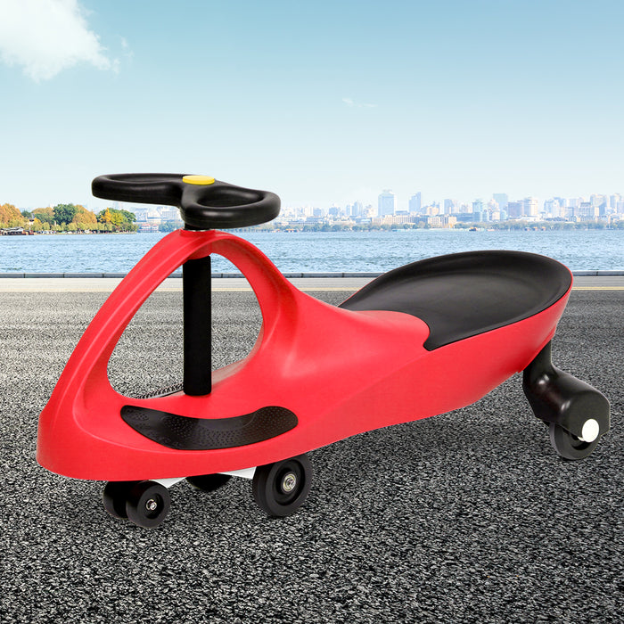Kids Children Ride On Scooter Swing Car Toys  Wiggle Slider Swivel Cars -Red