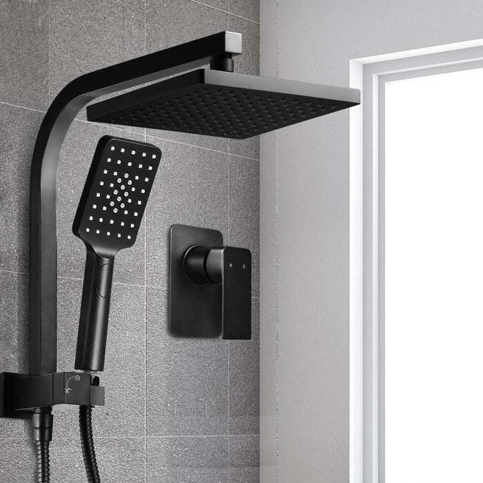 8'' Rain Shower Head Mixer Square Handheld High Pressure Wall brass Black