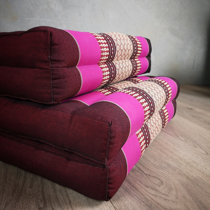 Fold Out Cushion Yoga Mat Thai 3-Fold Zafu Meditation Cushion 100% Kapok