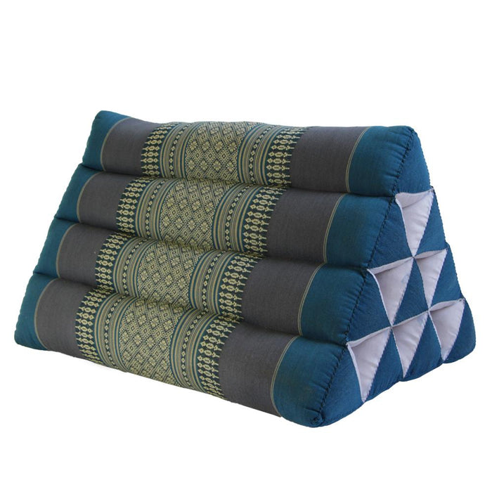 Thai Blue 100% Kapok Cotton Handmade Thai Triangle Pillow Pad Cushion Thailand