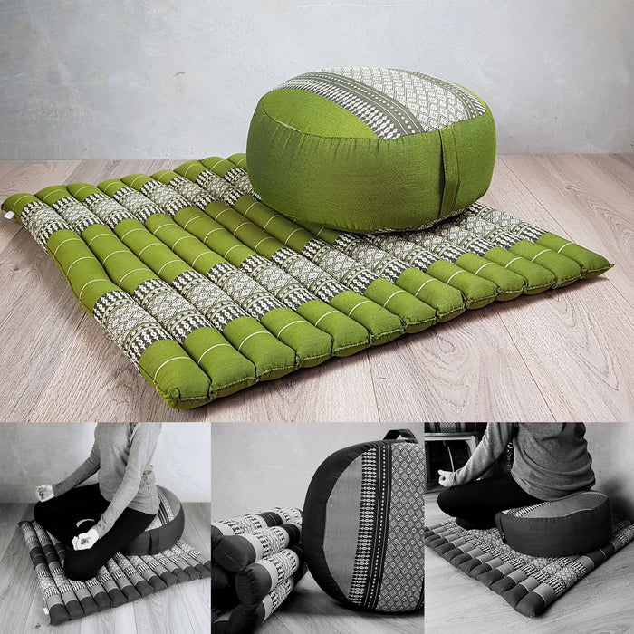 Thai Handmade 100% Kapok Cotton Zafu & Zabuton Meditation Set 5 Colour