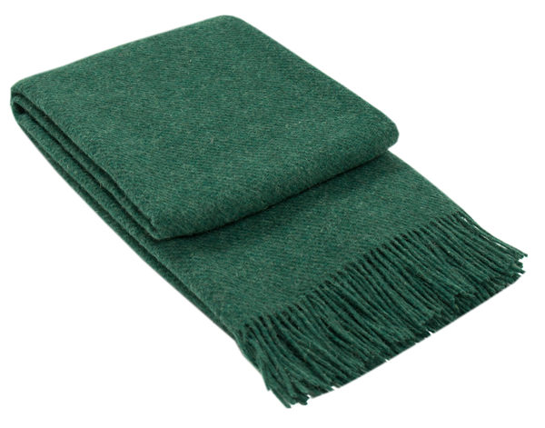 Brighton Throw - 100% NZ Wool Blanket Skillfully Woven in Europe Skin-safe - Emerald