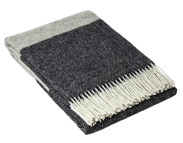 Brighton Throw - 100% NZ Wool Blanket Skillfully Woven in Europe Skin-safe - Monochrome