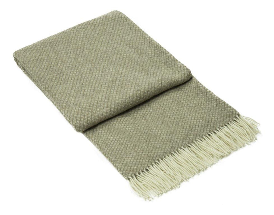 Chiswick Throw - Merino Wool/Cashmere Blanket Skillfully Woven in Europe Skin-safe - Beige