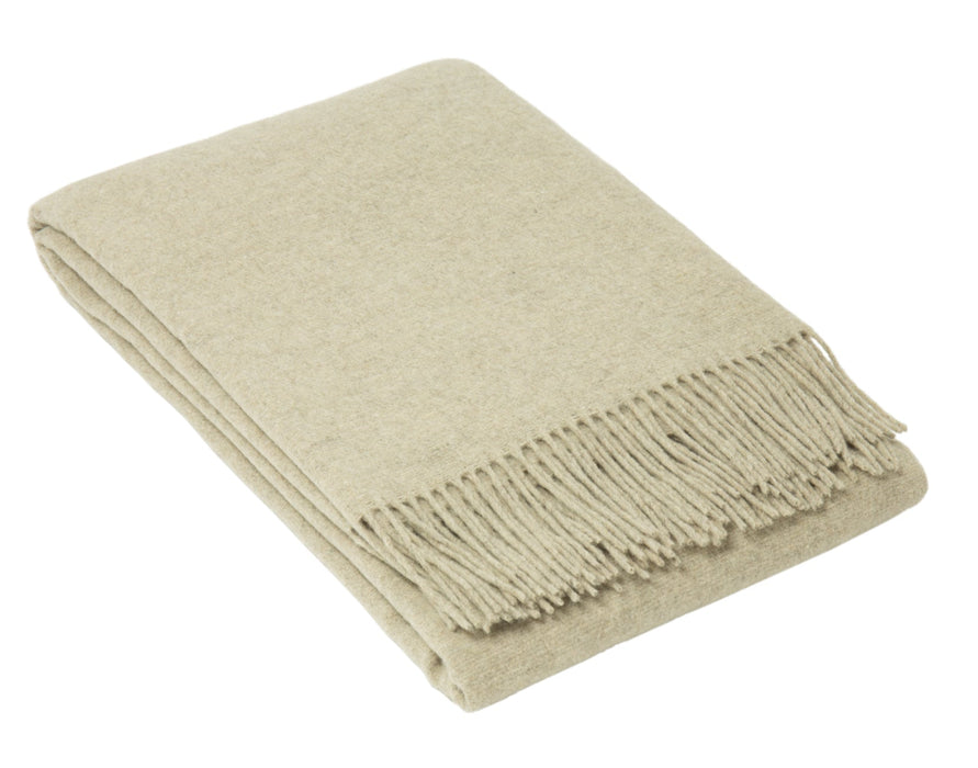 Oxford Throw - Merino Wool Blend  Blanket Woven in Europe- Stone