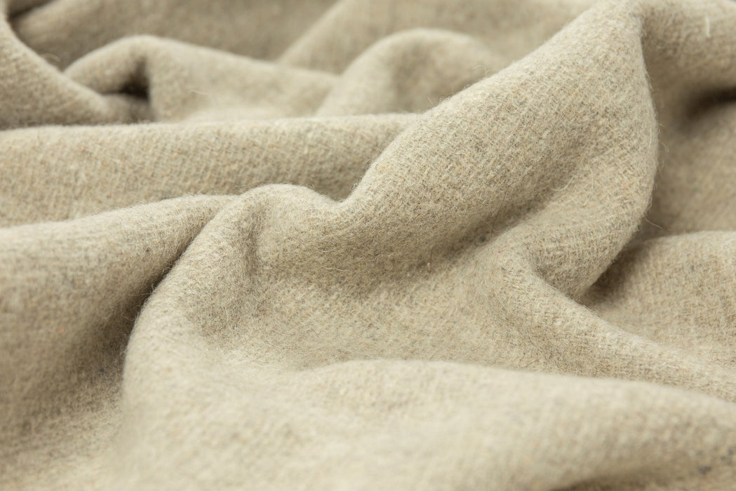 Oxford Throw - Merino Wool Blend  Blanket Woven in Europe- Stone