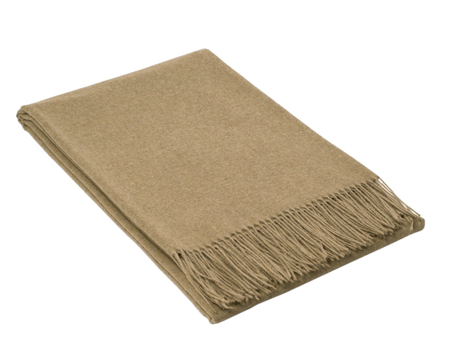Paddington Throw - Fine Wool Blend  Blanket New Zealand wool- Camel