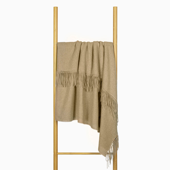Paddington Throw - Fine Wool Blend  Blanket New Zealand wool- Camel