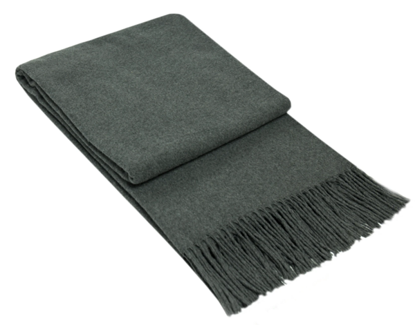 Paddington Throw - Fine Wool Blend Blanket Skillfully Woven in Europe Skin-safe  - Dark Grey