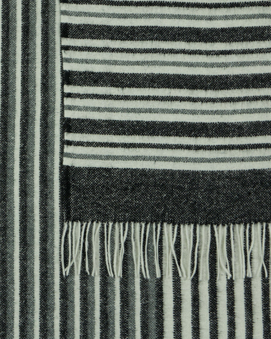 Richmond Throw - Reclaimed Wool Blend Blanket Skillfully Woven in Europe Skin-safe  - Monochrome