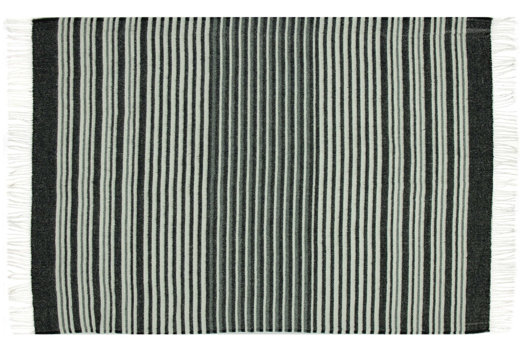 Richmond Throw - Reclaimed Wool Blend Blanket Skillfully Woven in Europe Skin-safe  - Monochrome