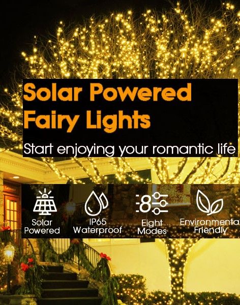200 Waterproof LED Solar Fairy Light Outdoor With 8 Lighting Modes For Home Garden And Decoration