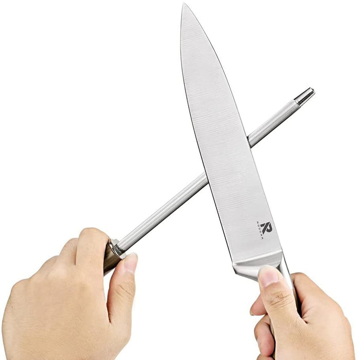8 Stainless Steel Knives Set Kitchen With Wooden wood pattern Handle (Silver) AU STOCK