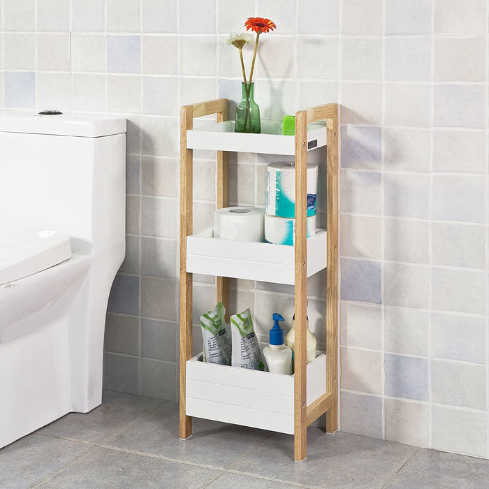 3-Tier White Storage Bathroom Shelf Caddy Shelf Storage Rack Basket Holder Organiser Shelves