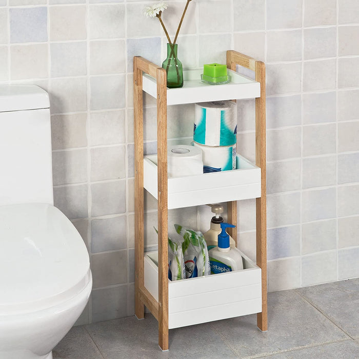 3-Tier White Storage Bathroom Shelf Caddy Shelf Storage Rack Basket Holder Organiser Shelves