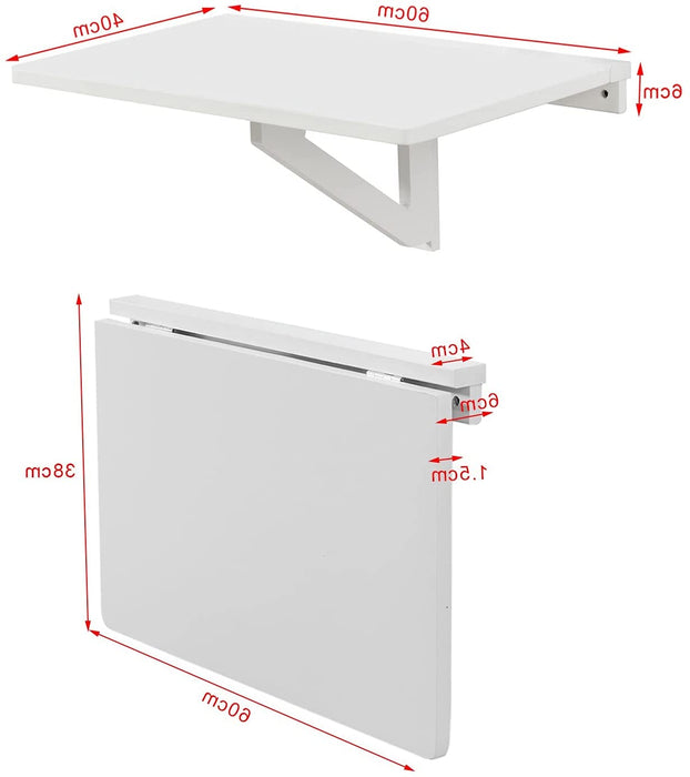 Kitchen Wall-Mounted Folding Table Wooden Compact Space Saving Table Kitchen Living Room Study Room