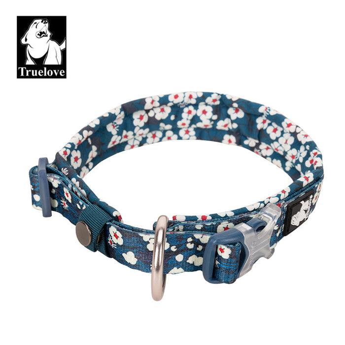 Truelove Front Range Outdoor Handle Puppy Dog Floral Collar Saxony Blue M