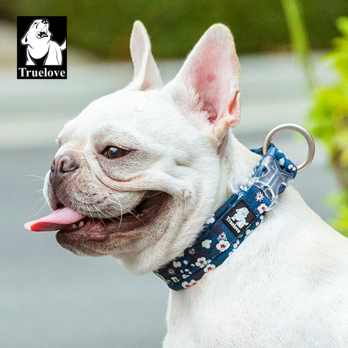 Truelove Front Range Outdoor Handle Puppy Dog Floral Collar Saxony Blue XL