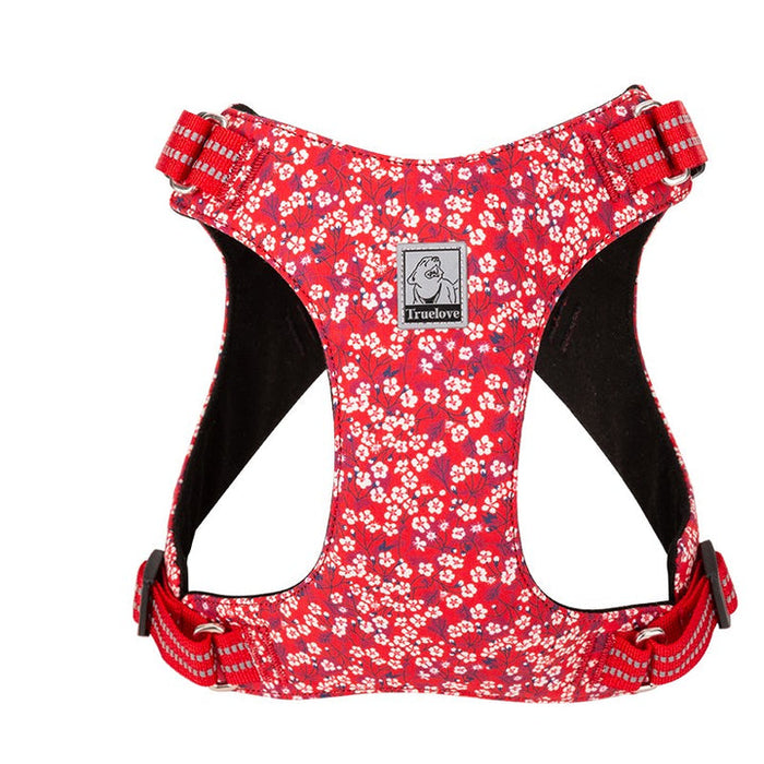 Truelove No-Pull Dog Sleek Sports  Puppy Floral Doggy Harness Red M