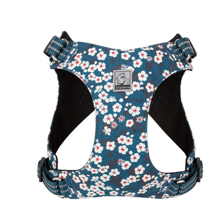 Truelove No-Pull Dog Sleek Sports  Puppy Floral Doggy Harness Saxony Blue S