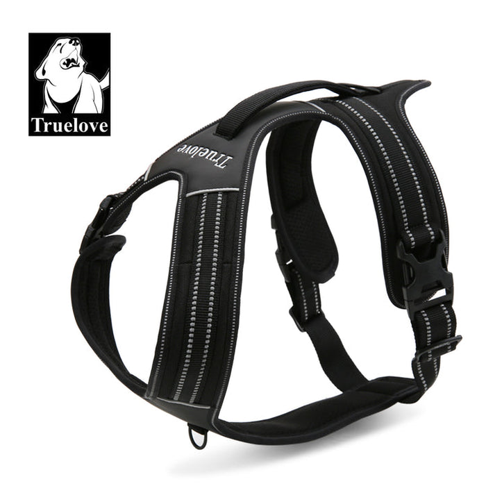 Truelove No-Pull Dog Sleek Sports  Puppy Reflective Heavy Duty Harness Black M