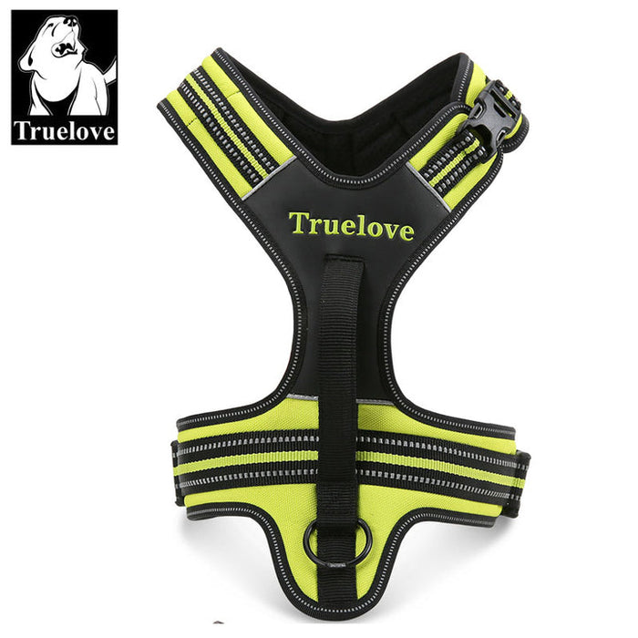 Truelove No-Pull Dog Sleek Sports  Puppy Reflective Heavy Duty Harness Neon Yellow XS