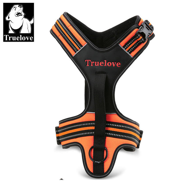 Truelove No-Pull Dog Sleek Sports  Puppy Reflective Heavy Duty Harness Orange XL
