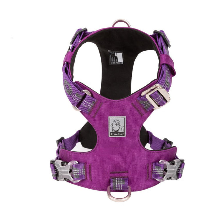 Truelove No-Pull Dog Sleek Sports  Puppy Lightweight 3M reflective Harness Purple XL
