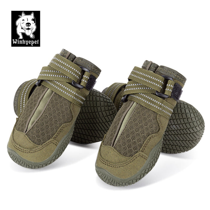 True Love Weatherproof  Doggie Shoes Velcro Straps  Outdoor Whinhyepet Shoes Army Green Size 7
