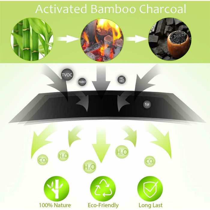 5PCS Air Purifying Bags Activated Bamboo Charcoal Freshener For Car Home Shoes 200g