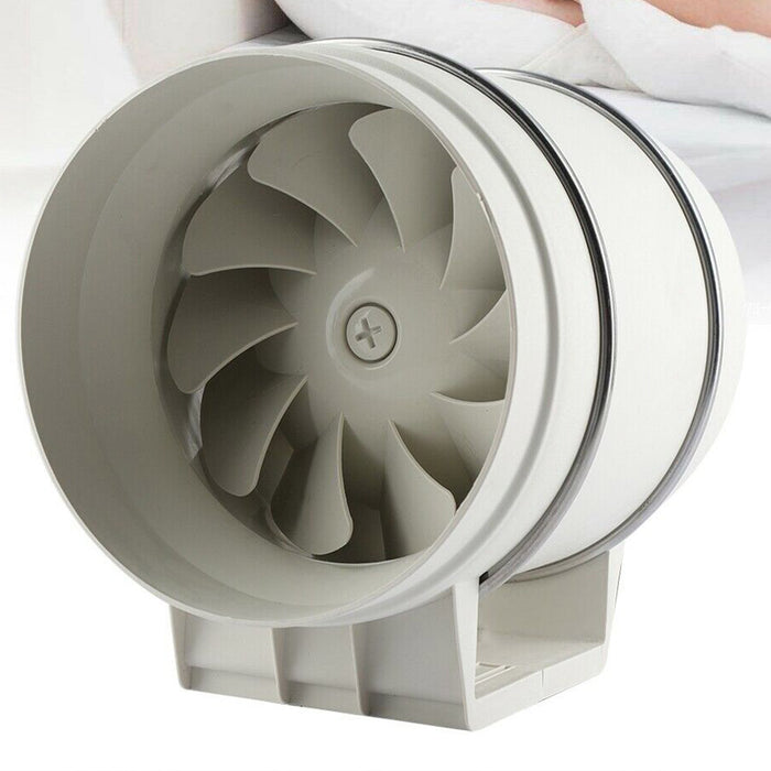 8" Inch Silent Extractor Fan Duct Hydroponic Inline Exhaust Vent Industrial - White