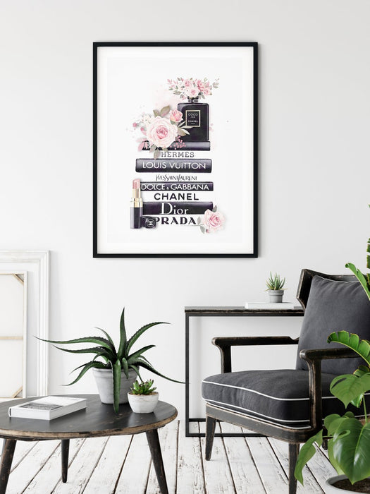 Wall Art 60cmx90cm Fashion Book Black Frame Canvas