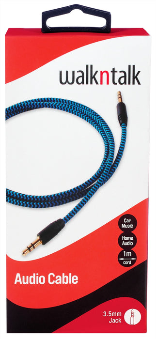 Walkntalk Audio Cable Car Music Home Audio 1m Cord 3.5mm Jack