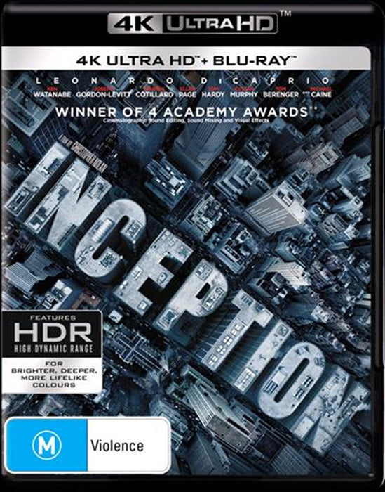 Inception UHD Used Very Good 4K UHD Blu-ray With Blu-Ray, Ultimate Ed, 4K Master
