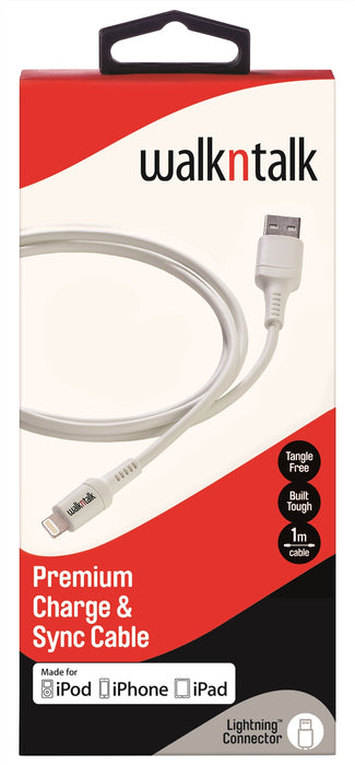 Walkntalk Charge & Sync Cable 1M White Mobile Accessory