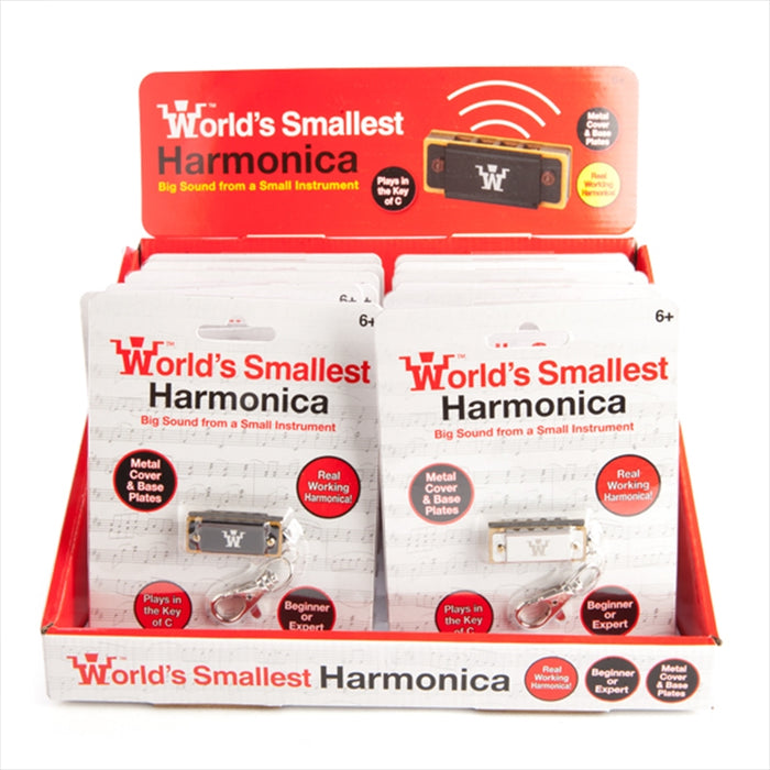 Worlds Smallest Harmonica Metal Cover & Base Plates Real Big Sound NIP