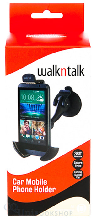 Car Mobile Phone Holder Walkntalk 360° Rotational Windscreen Mount Phone Holder - Secure Grip