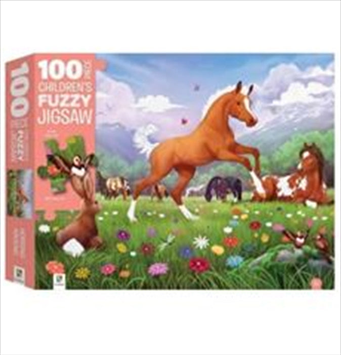 Horsing Around: Fuzzy Jigsaw 100 Piece Children's Horsing Around 100 Piece Fuzzy Jigsaw Kids Fun Adult Toy Gift 100pc