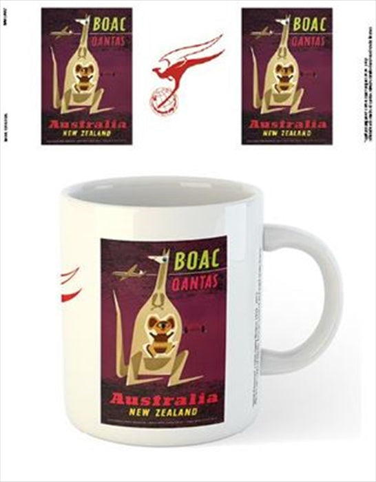 Qantas Retro Kangaroo Tea and Coffee Mug Home Office Best Gift  Tea Cup Novelty Gift