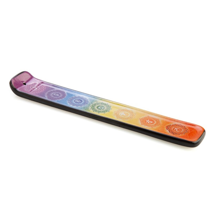 Chakra Incense Burner Bright Rainbow  7 Chakra Symbols  Incense Sticks Brown Box