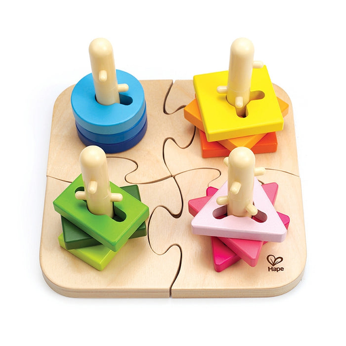 Creative Peg Puzzle Grooved Shapes Pegged Posts Colourful Puzzle Jigsaw Puzzle Kids Fun Toy Gift 18 Months+