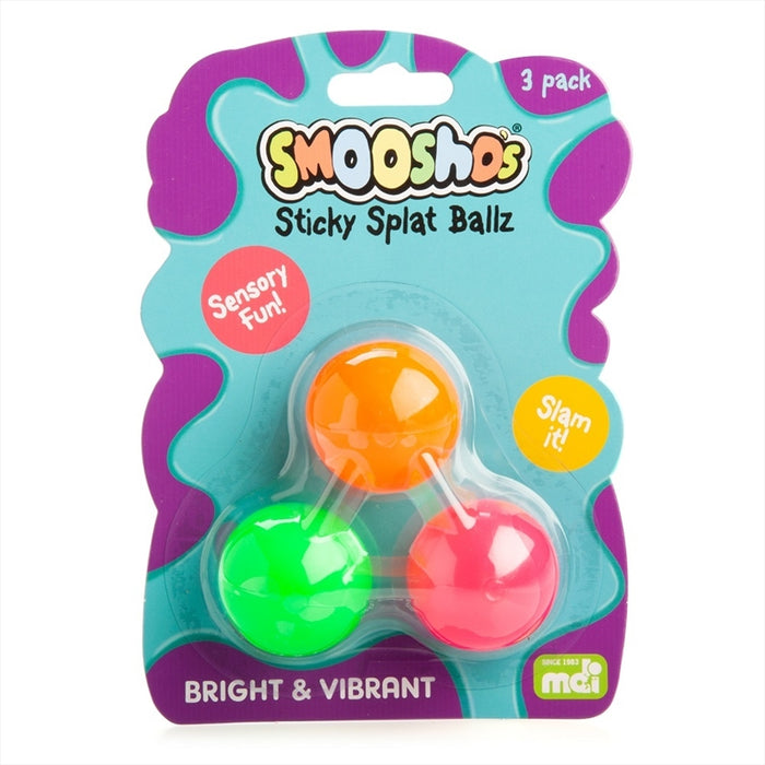 Smooshos Sticky Splat Ballz 3 Pack Novelty Gift Toys Kids