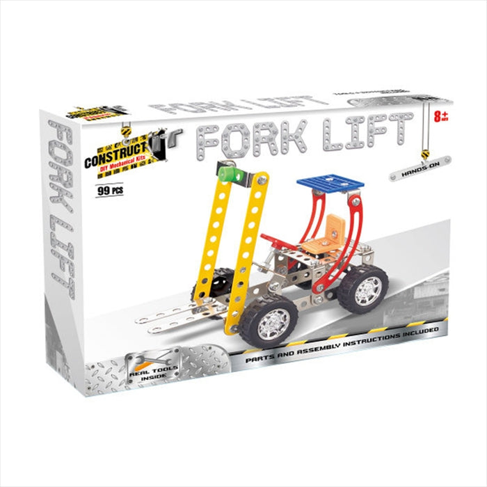 Construct-It! - Fork Lift, 99-Piece Metal Building Set Gift Novelty Kids Toy