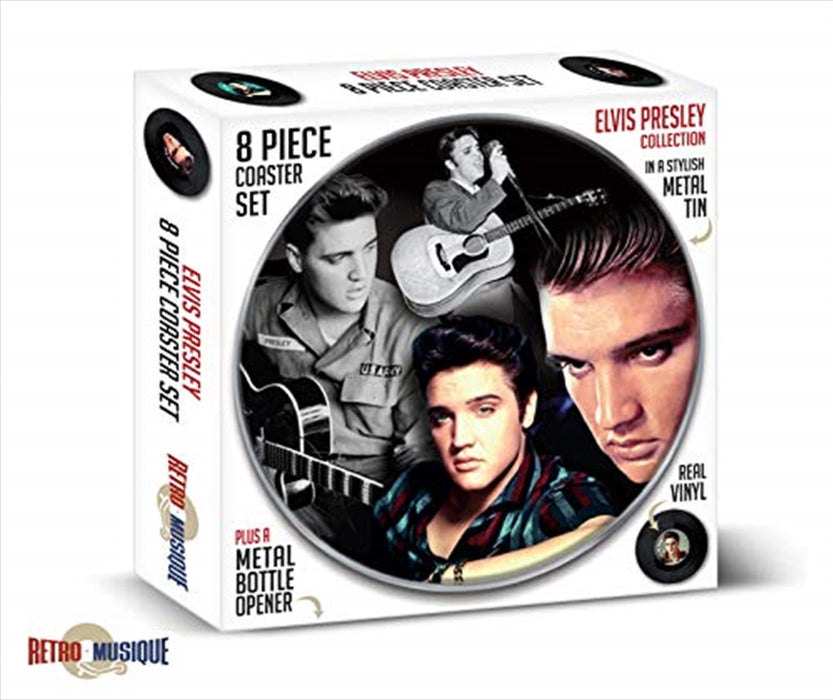 Elvis 8 Piece Coaster Set With Metal Tin  Coasters: Elvis