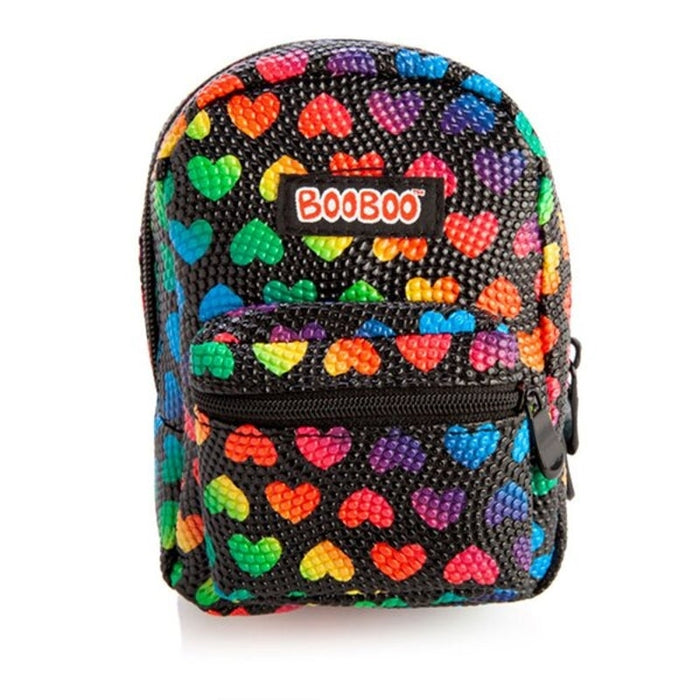 Black Rainbow Hearts Mini Backpack Wrist, Belt, Arm, Keys..Cute Mini Backpack