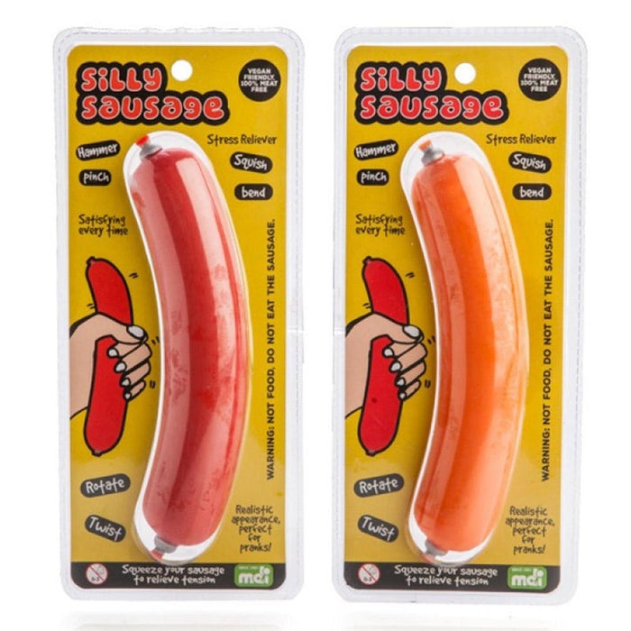 Silly Sausage Stress Reliever Toy Hammer Pinch Squish Bend Twist Stress Relief